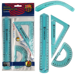 Zestaw geometryczny elastyczny linijka kątomierz ekierka FC Barcelona ASTRA