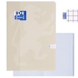 Zeszyt A5 32 kartki w kratkę z marginesem 99,4µm soft touch beżowy OXFORD
