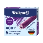 Naboje wkłady pióra wiecznego atramentowe krótkie 4001 fiolet 6szt PELIKAN