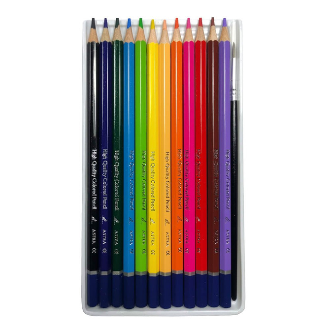 Kredki ołówkowe akwarelowe 12szt + pędzelek ASTRA