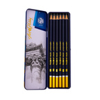 Zestaw ołówek 6szt 3B do 2H do szkicowania w metalowym etui Art&Hobby ASTRA