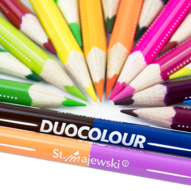 Kredki ołówkowe dwustronne trójkątne 24/48 kolorów +temperówka BAMBINO