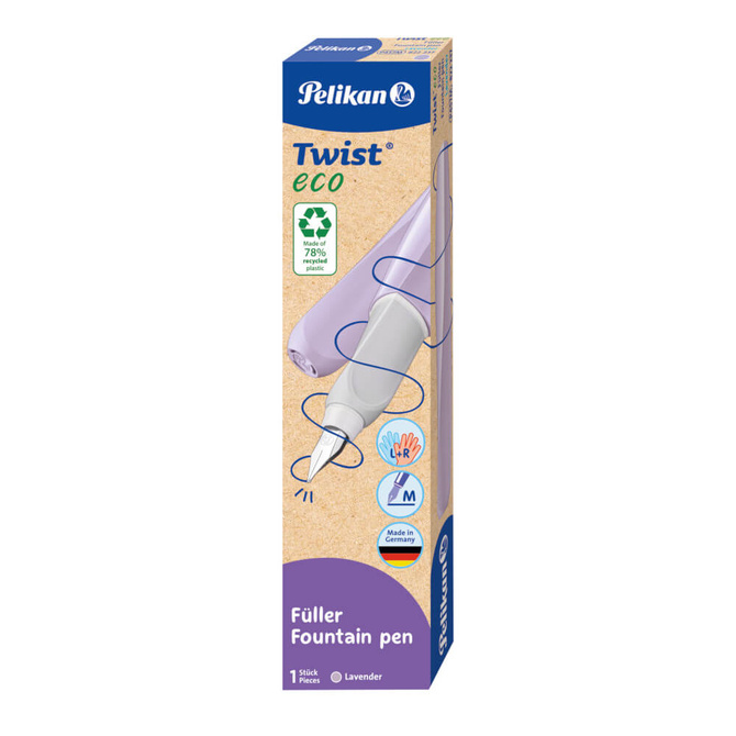Pióro wieczne Twist dla dzieci prawo/lewo fioletowe Lavender ECO PELIKAN