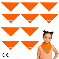 Chusta odblaskowa bandana pasem odblaskowym dzieci 45x45x66cm pomarań 10szt