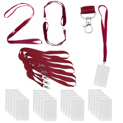 Identyfikator pionowy holder A7 kieszonka 81x110mm +smycz 90cm x 20kpl