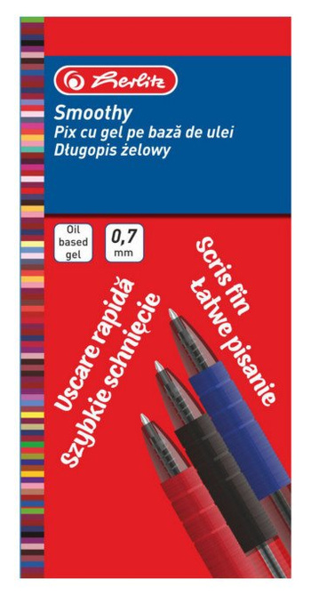 12x długopis żelowy Smoothy 0,7mm niebieski HERLITZ