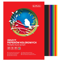 Papier kolorowy błyszczący wycinanka A4 10 kartek 80g/m2 HERLITZ