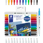 Pisaki mazaki markery dwustronne do tkanin Design Journey 12szt STAEDTLER