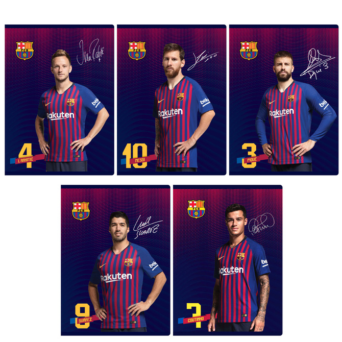 Zeszyt A5 32 kartki w kratkę FC Barcelona Barca ASTRA