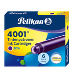 Naboje wkłady pióra wiecznego atramentowe krótkie 4001 fiolet 60szt PELIKAN