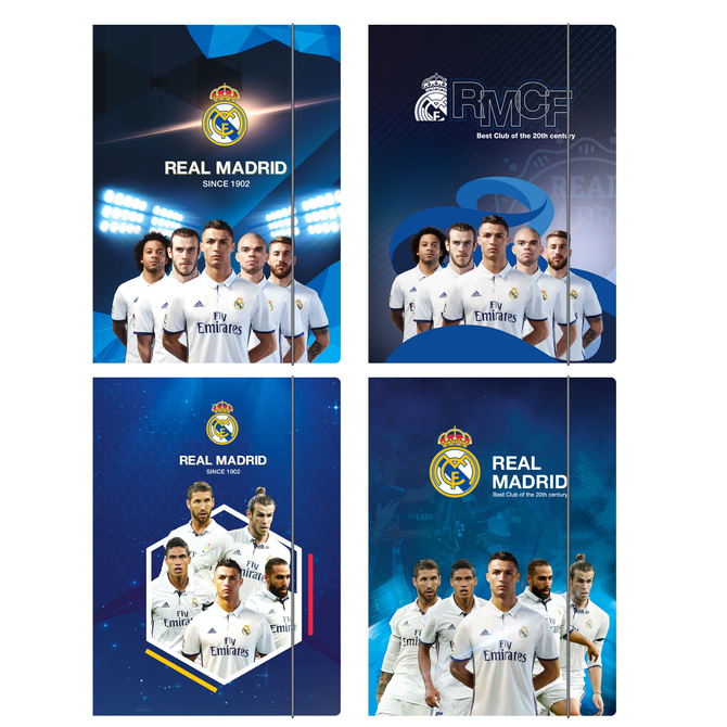 Teczka rysunkowa kartonowa z gumką A4 piłka nożna Real Madrid Madryt ASTRA