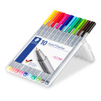 Cienkopisy trójkątne linia 0,3mm w platikowym etui Triplus 10szt STAEDTLER