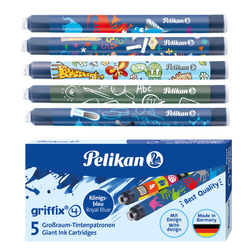 Naboje wkłady pióra wiecznego atramentowe długie Griffix 5szt PELIKAN