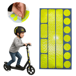 Naklejki odblaskowe ostrzegawcze na rower kask wózek żółte zestaw 13szt