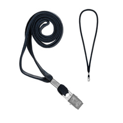 Smycz do identyfikatora na szyję 80cm z klipsem żabką czarna