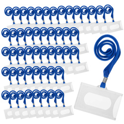 Identyfikator na kartę twardy holder K niebiesk smycz plastik 59x92mm 50szt