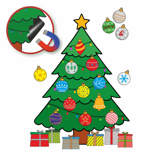 Zestaw kreatywny choinka magnetyczna bombki BIURFOL