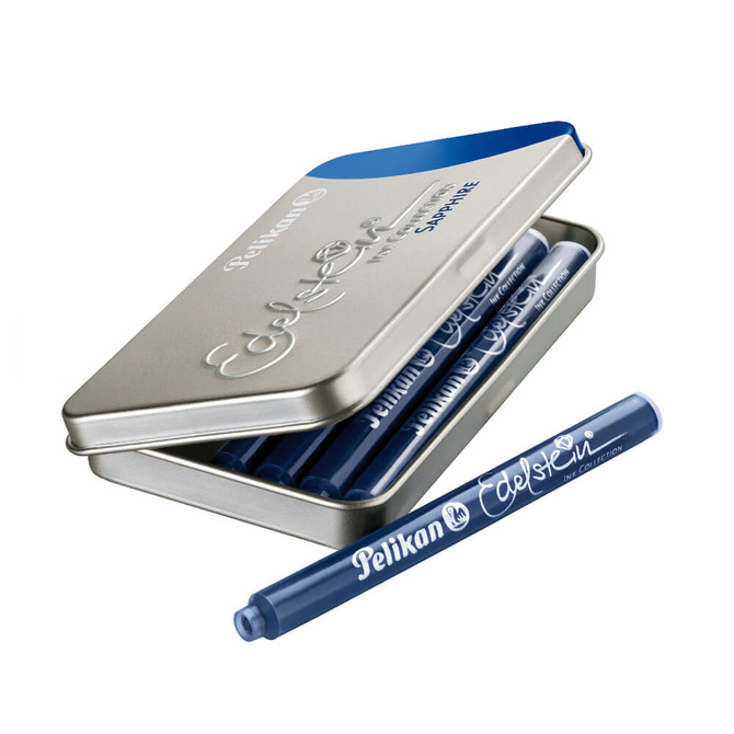 Naboje wkłady pióra wiecznego długie Edelstein Sapphire granat 6szt PELIKAN