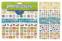 Naklejki ozdobne motyle biedronki kwiatki 300szt