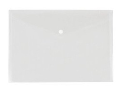 Teczka koperta na zatrzask A4 PP przezrocz biała