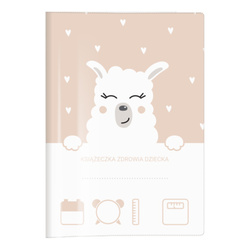 Okładka ochronna etui na książeczkę zdrowia dziecka alpaka lama PVC