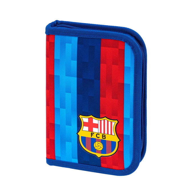 Piórnik pojedynczy dwuklapkowy bez wyposażenia FC BARCELONA AC1 HEAD