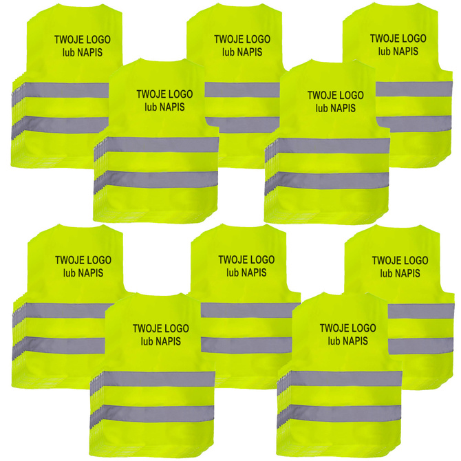 Kamizelka odblaskowa VEST2 BHP z nadrukiem logo zestaw 100szt