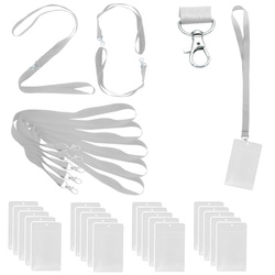 Identyfikator pionowy holder A7 kieszonka 81x110mm +smycz 90cm x 20kpl