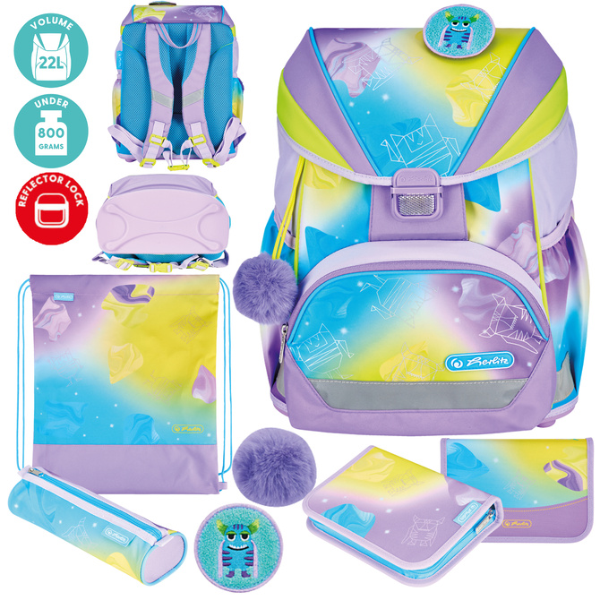 Zestaw tornister plecak Ultralight XL Plus 22l Ombre Little Monster HERLITZ