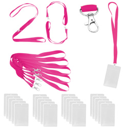 Identyfikator pionowy holder A7 kieszonka 81x110mm +smycz 90cm x 20kpl