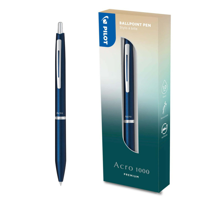 Długopis olejowy 1mm na prezent granatowy Premium Arco 1000 PILOT