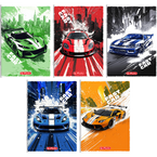 Zeszyt A5 32 kartki podwójna linia koloro 3linie 70g Fast Car 10szt HERLITZ