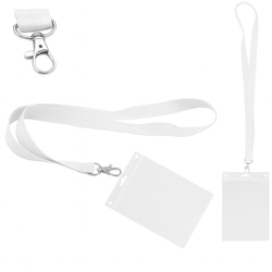 Identyfikator pionowy holder A6 przezroczysty targowy 115x150mm + smycz