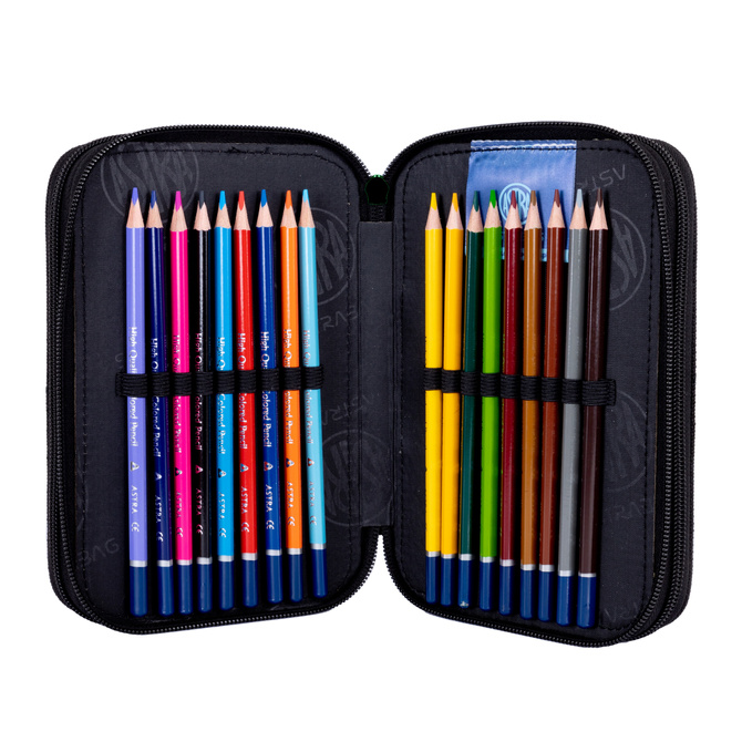 Piórnik potrójny wyposażenie 46el Jumbo futrzany kotek Fluffy Kitty ASTRA