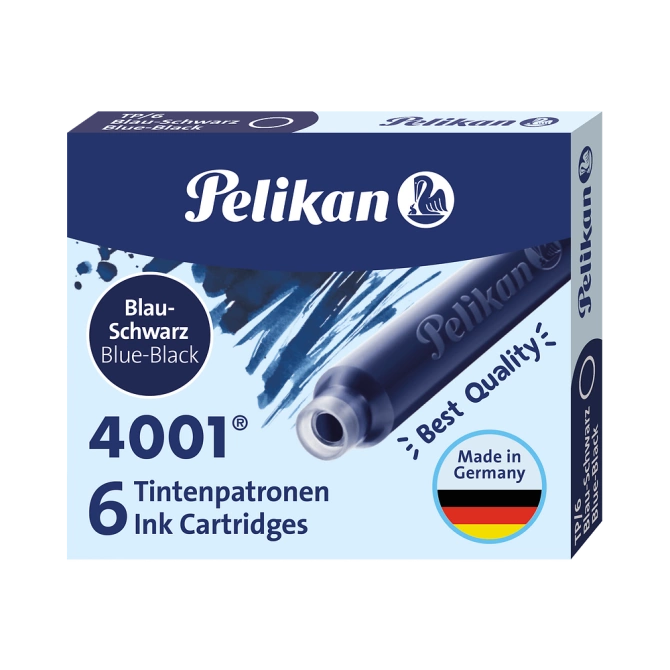 Naboje wkłady pióra wiecznego atramentowe krótkie 4001 granat 6szt PELIKAN