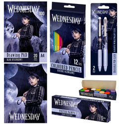 Wyprawka szkolna zestaw do szkoły farby kredki teczka 5el. Wednesday ASTRA