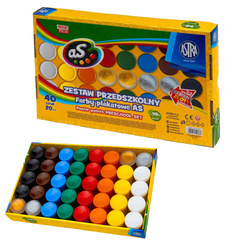 Farby plakatowe XL zestaw do przedszkola 40 kol × 20 ml ASTRA