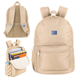 Plecak szkolny młodzieżowy beżowy 21l B-YOU OXFORD