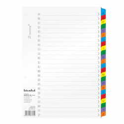 Przekładki do segregatora A4 alfabetyczne A-Z laminowane 24szt 170g BIURFOL