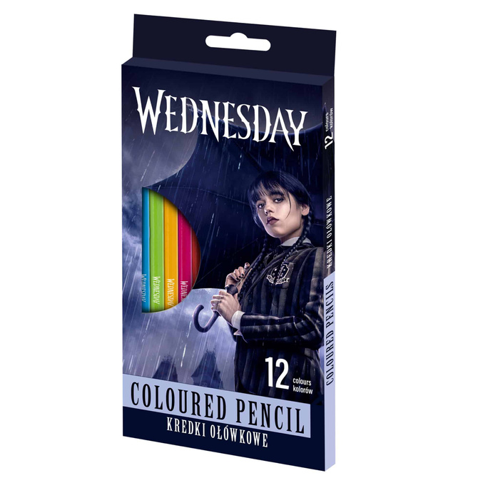 Kredki ołówkowe trójkątne Wednesday 12 kolorów ASTRA