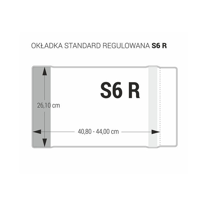 Zestaw okładka S6R regulowana 26cm x 40,8-44cm przezr krystaliczna 5szt