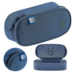 Piórnik kosmetyczka etui usztywniany z klapką granatowy SCHOOL OXFORD