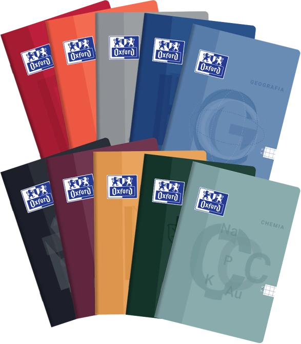 Zestaw zeszyt przedmiotowy klasa 7 11szt A5 soft touch OXFORD