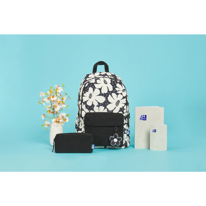 Plecak szkolny młodzieżowy czarny kwiatki 26l Bloom OXFORD