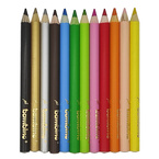 Kredki ołówkowe grube Jumbo w oprawie drewnianej 12 kolorów BAMBINO