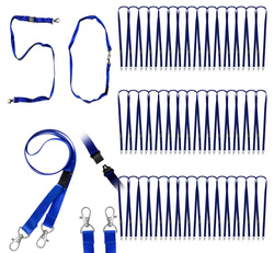Smycz do identyfikatora 80cm z dwoma karabińczykami i bezpiecznikiem 50szt