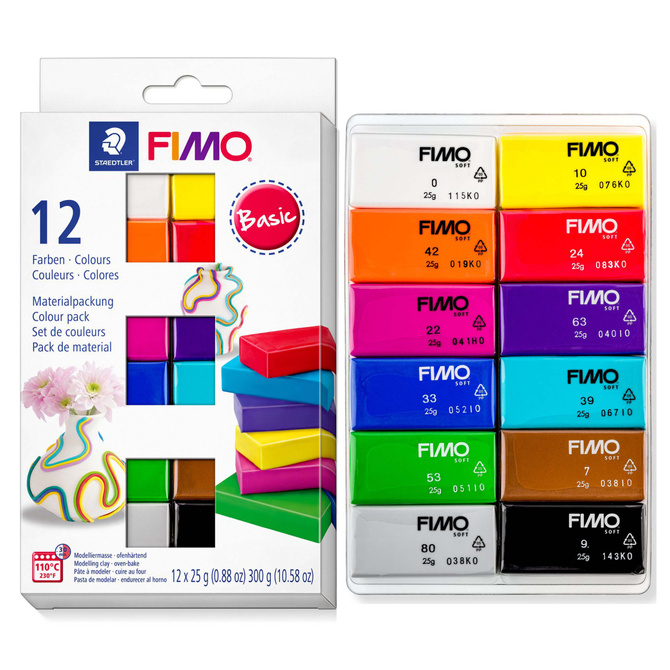 Zestaw masa plastyczna modelina termoutwardzalna 12kol x25g Fimo STAEDTLER 