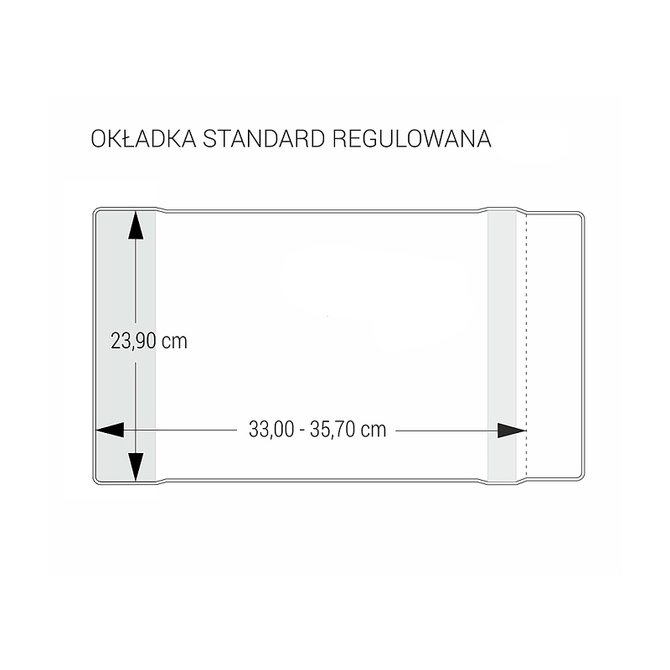 Zestaw okładka regulowana 23,9cmx33-35,7cm przezroczysta krystaliczna 25szt