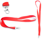 Smycz do identyfikatora na szyję 2cm karabińczyk długość 90cm czerwona