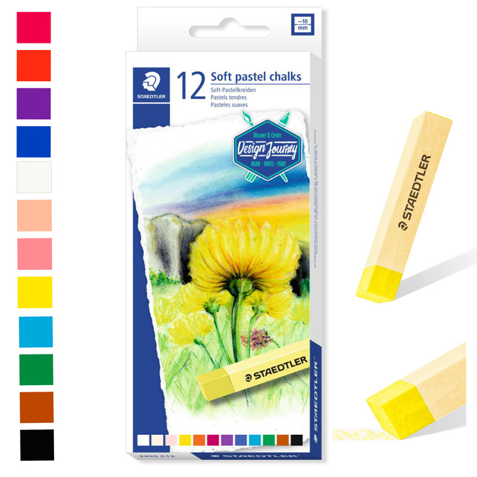 Kredki pastelowe suche pastele 12 kolorów Karat Design Journey STAEDTLER 